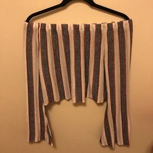Zara striped knit off the shoulder top